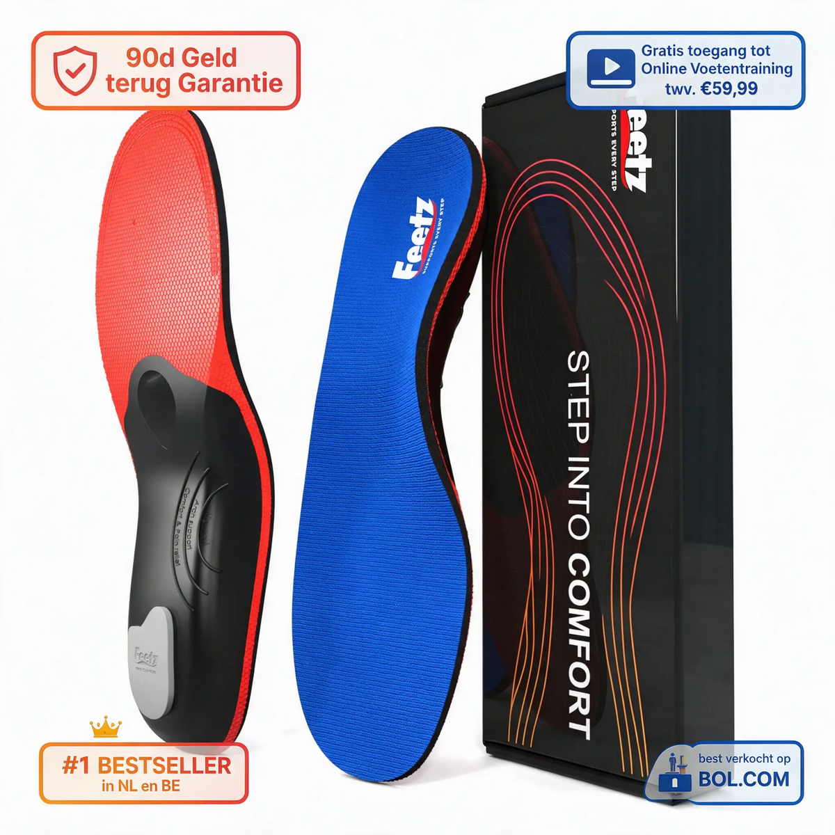 Feetz® Blue One | Voor hielpijn, moeie voeten en lang staan