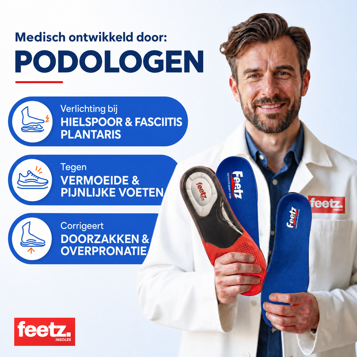Feetz® Blue One | Voor hielpijn, moeie voeten en lang staan