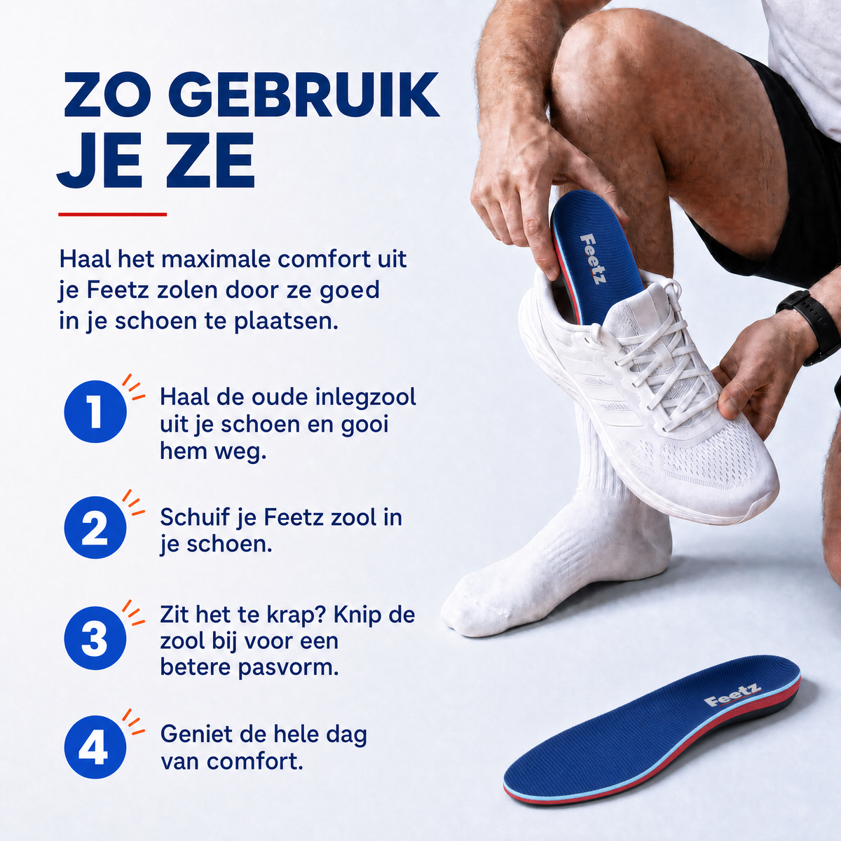 Feetz® Blue One | Voor hielpijn, moeie voeten en lang staan